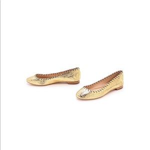 Loeffler Randall Karlotta Gold flat, Sz 6